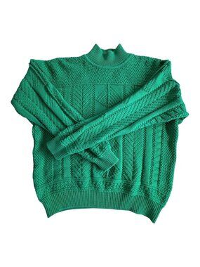 VTG Liz Claiborne 100% Cotton Mock Neck 90's Grunge Grandmacore Sweater Medium